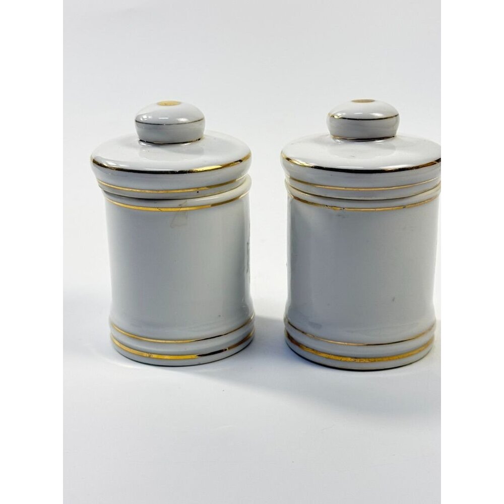 Apothecary Jars Paris France Style Porcelain Hand Painted Gold Trim Made Japan - Picture 16 of 16